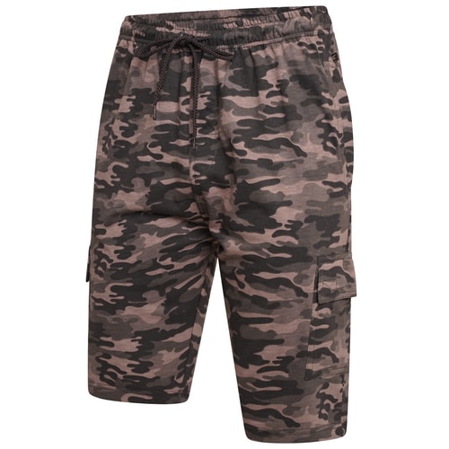 KAM Terry Cargo Camo Lounge Shorts Anthrazit